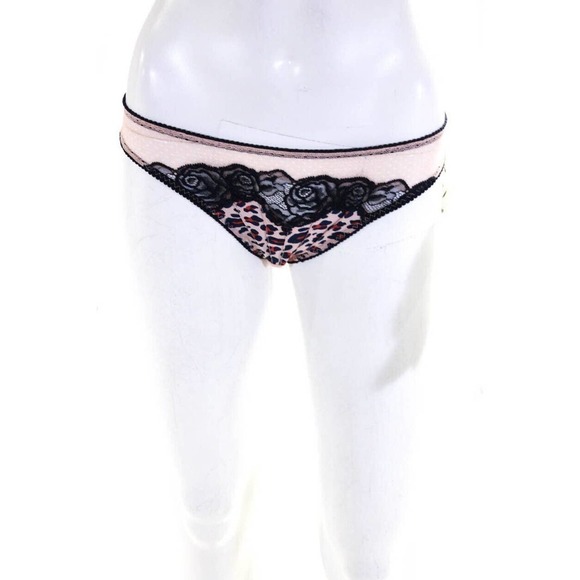 Stella McCartney Lace Balconette Bra Bikini Set Pink Black 34B Small - Picture 9 of 15